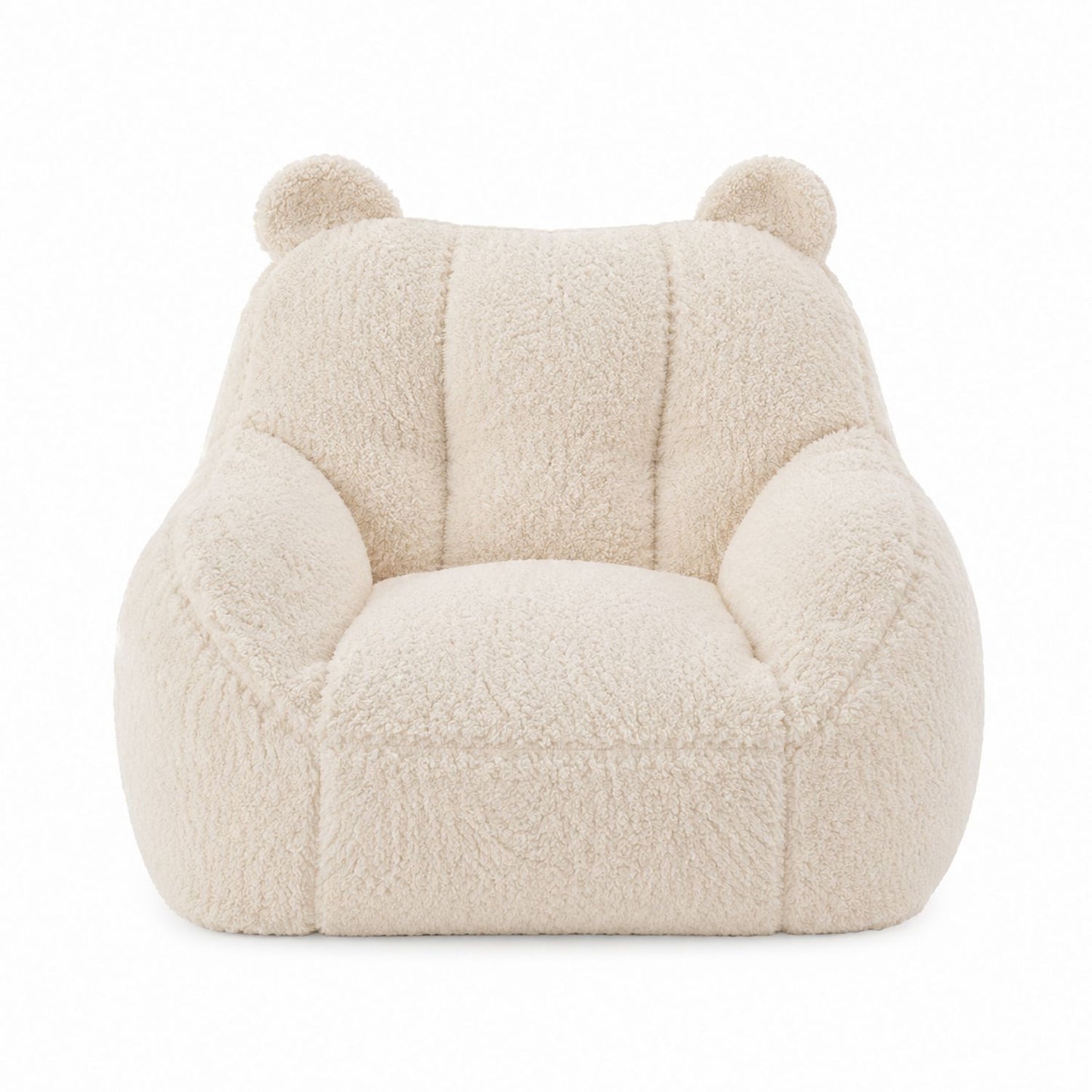 Teddy Bear Shaped Armchair Faux Shearling Beige 85cm x 90cm x 95cm