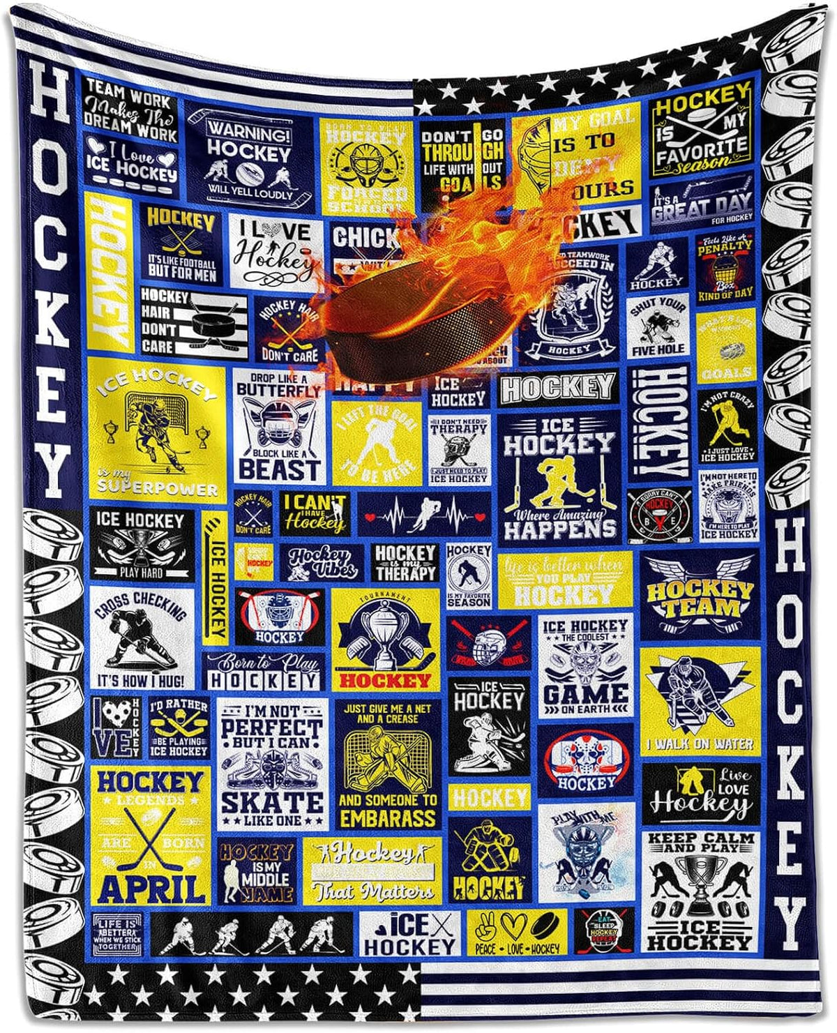 Throw Blanket - Cool Hockey Throw Blanket 50'x40' for Girls Boys Kids Pet
