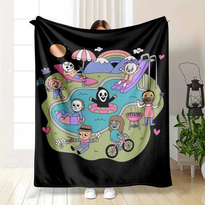 Ultra-Soft Flannel Throw Blanket, Horror Print - image 7