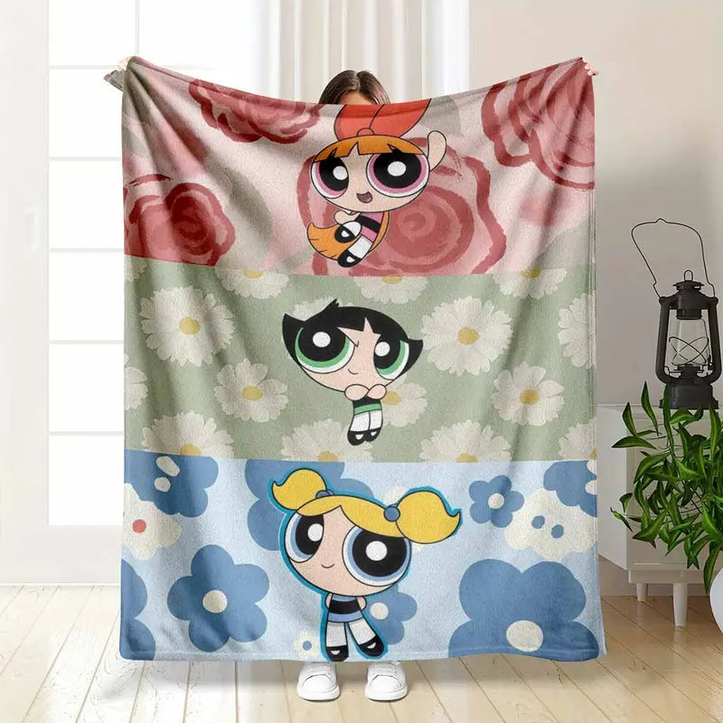 Whimsical Cartoon Superheroine Flannel Throw Blanket, Soft Lightweight 40x50in Kids Size - image 7