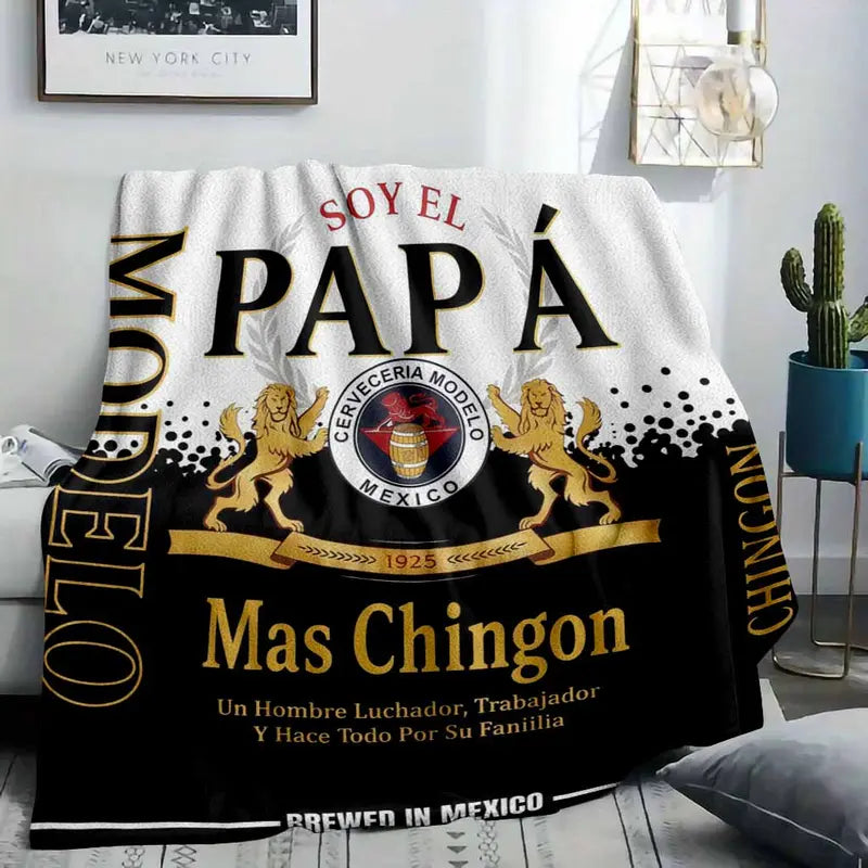 Mexican Theme Flannel Fleece Blanket - Fun Quote & Beer Parody, Soft & Durable, Multiple Sizes - image 2