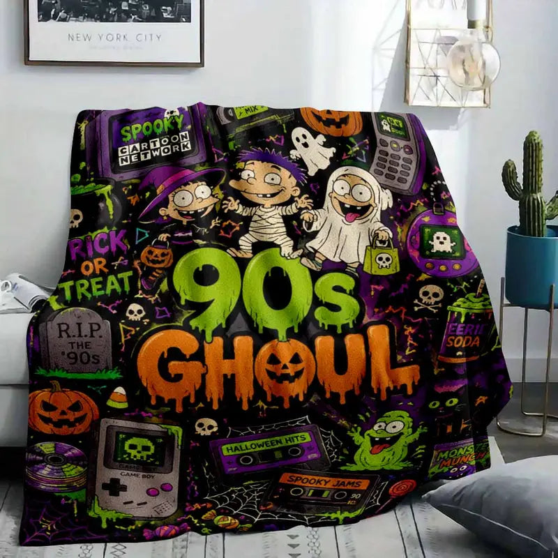 90s Ghoul Flannel Blanket - 30×40 Inch Flannel Throw - image 2