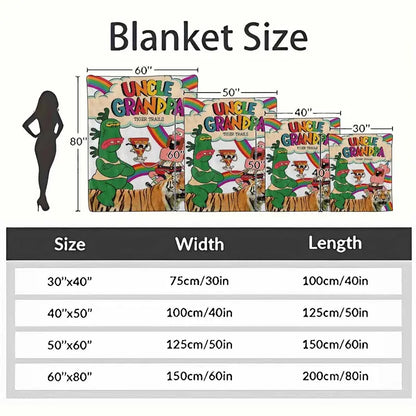 Cartoon Tiger Rainbow Print Flannel Blanket - Soft, Lightweight, Breathable Bedding - image 10