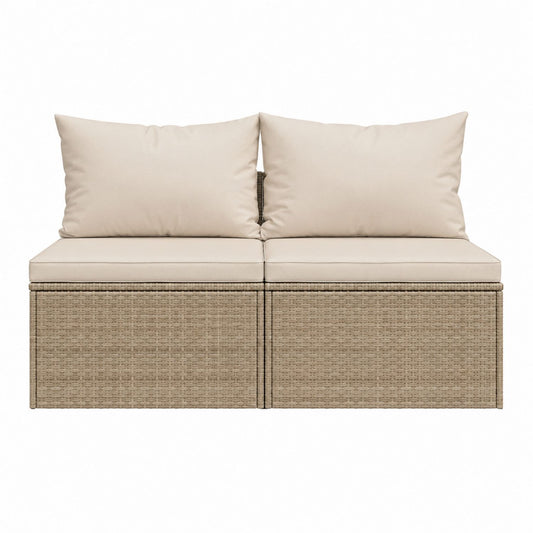 PE Rattan Outdoor Sectional Sofa Set with Beige Cushions