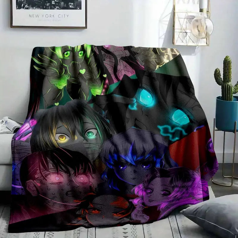 Anime Characters Pattern Flannel Blanket Lightweight Warm Bed Throw - image 2
