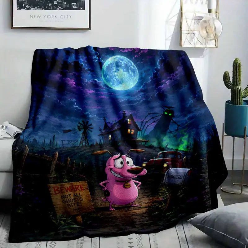 Courage the Cowardly Dog Halloween Flannel Blanket 60x80in Large Soft Throw - image 8