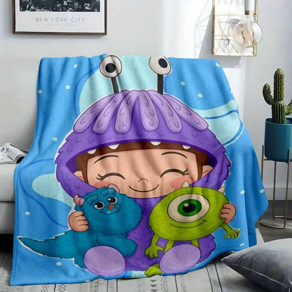 Cute Cartoon Monster Flannel Blanket Soft Cozy Lightweight Warm Throw - image 8
