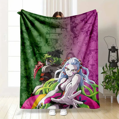 Anime Flannel Fleece Blanket Gyutaro & Daki 60×80
