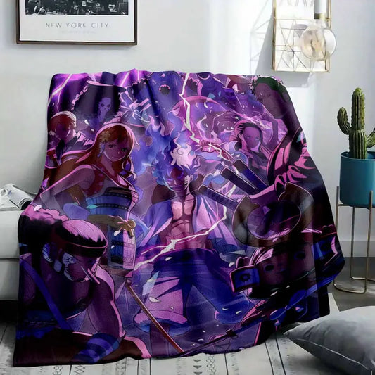 Anime Adventure Flannel Blanket Fantasy Warrior Battle Printed Pattern Ultra Soft Lightweight Warm Cozy Throw Suitable For Bedroom Sofa Living Room Couch Camping Travel Holiday Gift Ideas - image 2