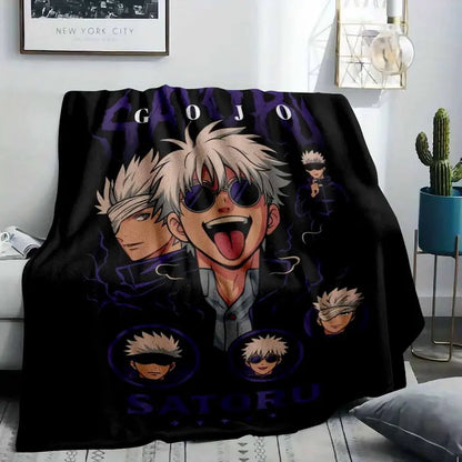 Satoru Gojo Flannel Blanket Anime Soft Throw - image 2