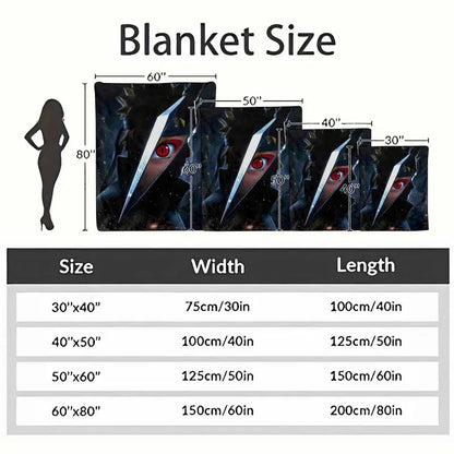 Anime Ninja Flannel Blanket with Red Eye Warrior Print - Soft Lightweight Plush Throw for Sofa and Bed - image 4