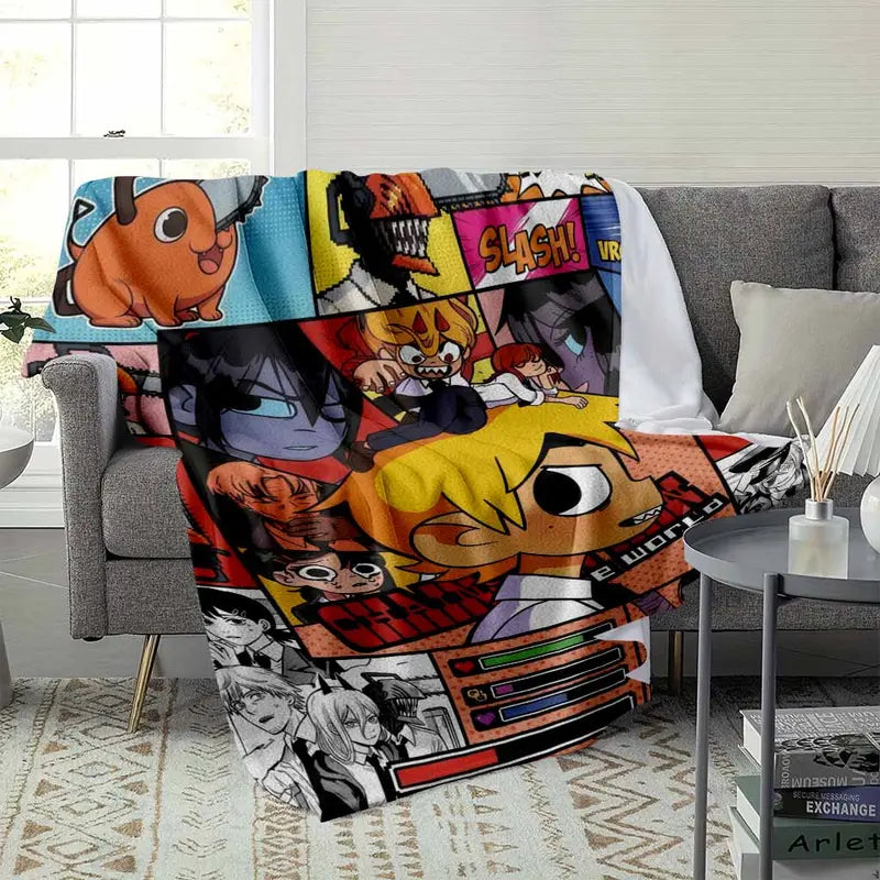 Anime Character Comic Art Flannel Fleece Throw Blanket - image 2