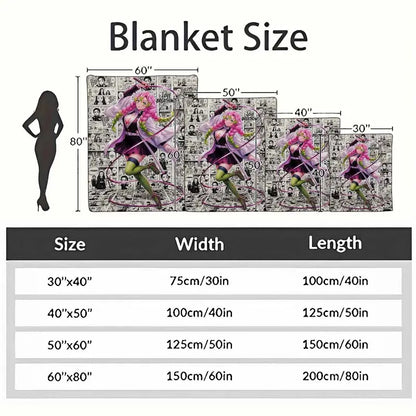 Anime Hashira Flannel Blanket Manga Style Graphic Throw - image 4