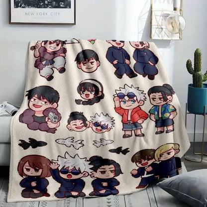 Jujutsu Kaisen Hidden Inventory Chibi Flannel Blanket Soft Cozy Anime Throw - image 2