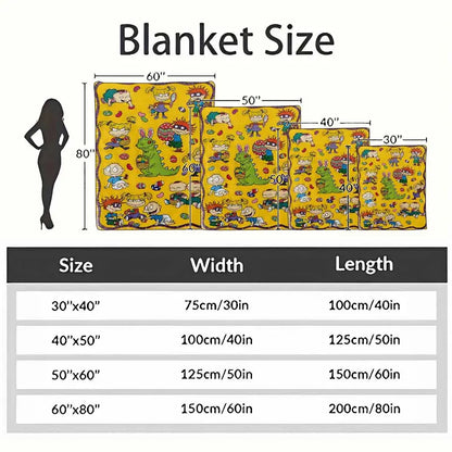Cartoon Easter Eggs Flannel Blanket, Colorful Cozy Throw - image 4