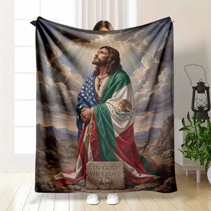 Faith Prayer Flannel Throw Blanket 50x60 Inch