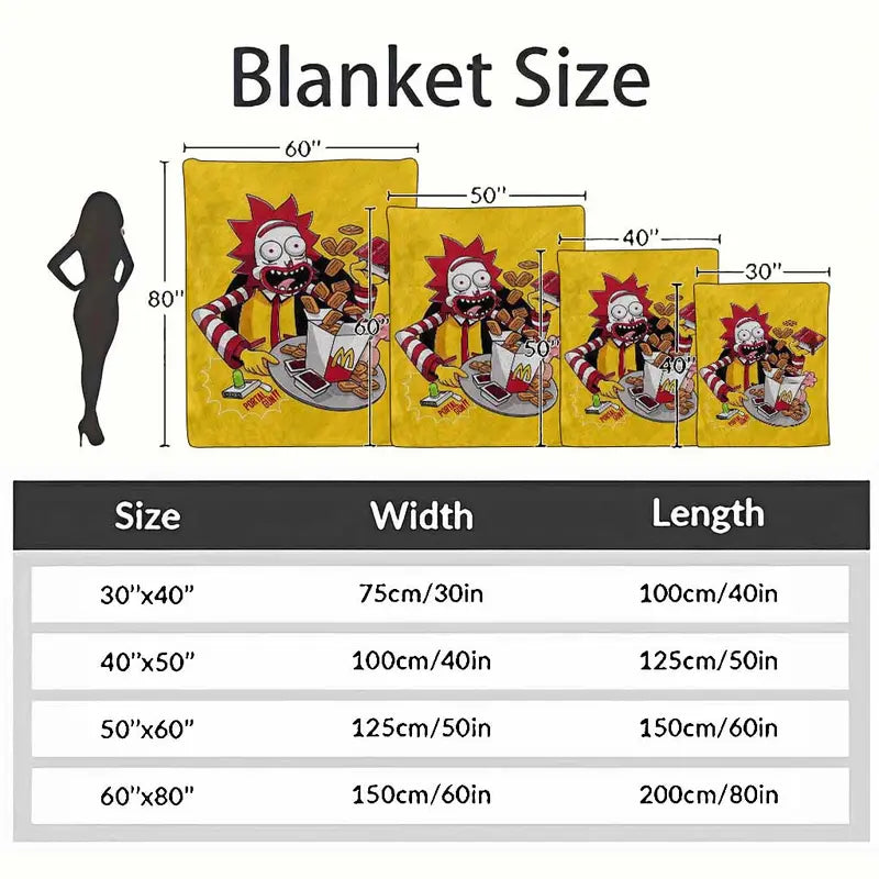 Cartoon Crazy Chef Flannel Throw Blanket, Soft Multi-Size - image 4