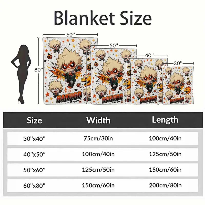 Anime Hero Bakugo Katsuki Flannel Blanket Soft Cozy Lightweight Plush Throw - image 4