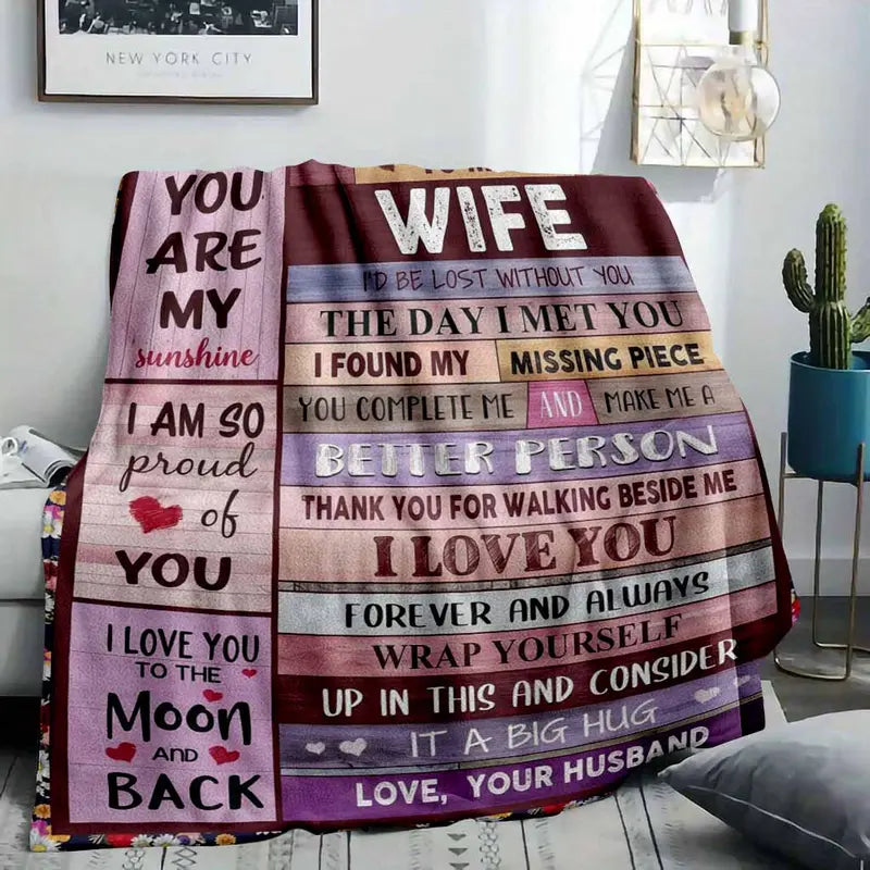 To My Wife Flannel Blanket - Soft Anti-Pilling, 60x80 - image 2