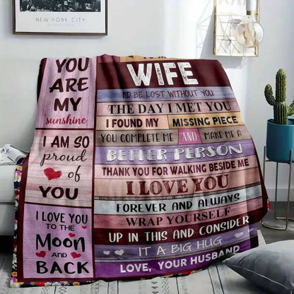 To My Wife Flannel Blanket - Soft Anti-Pilling, 60x80 - image 2
