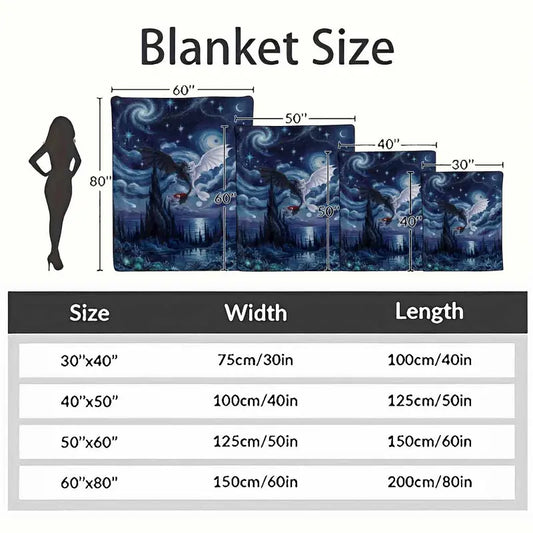 Mystical Night Sky Dragon Flannel Throw Blanket, Soft Warm - image 4