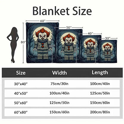 Creepy Clown Flannel Blanket Soft Lightweight Plush Throw for Home - image 10