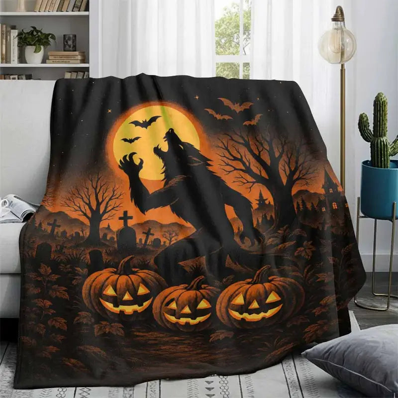Halloween Werewolf Flannel Blanket, 50×60 - image 2