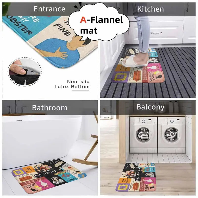 Friends Sitcom Area Rug Soft Flannel & Diatomaceous Earth Mat with Anti-Slip Backing - image 12