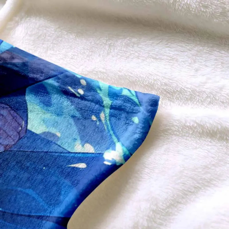 Blue Dragon Samurai Flannel Throw Blanket - image 5