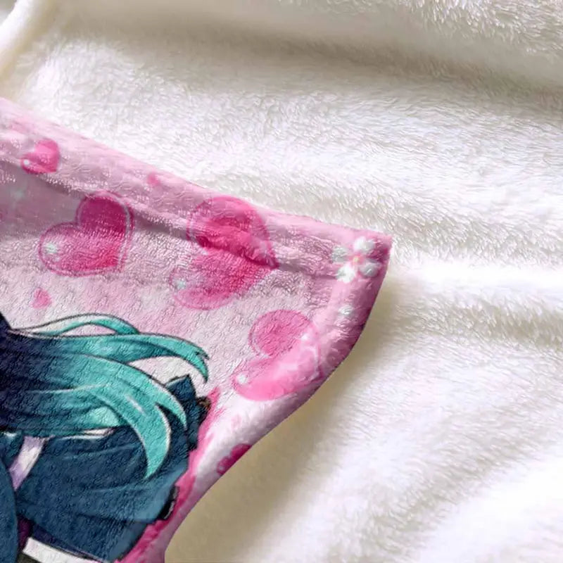 Anime Flannel Throw Blanket Cute Heart Pattern, 50×60 - image 6