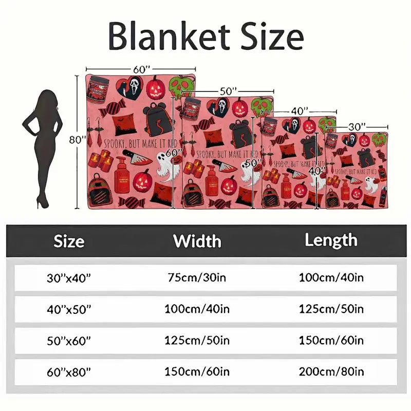 Spooky Red Gothic Flannel Fleece Throw Blanket - image 4