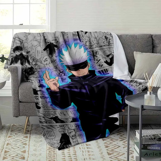 Silver Haired Sorcerer Manga Flannel Throw Blanket, 60x80 - image 3