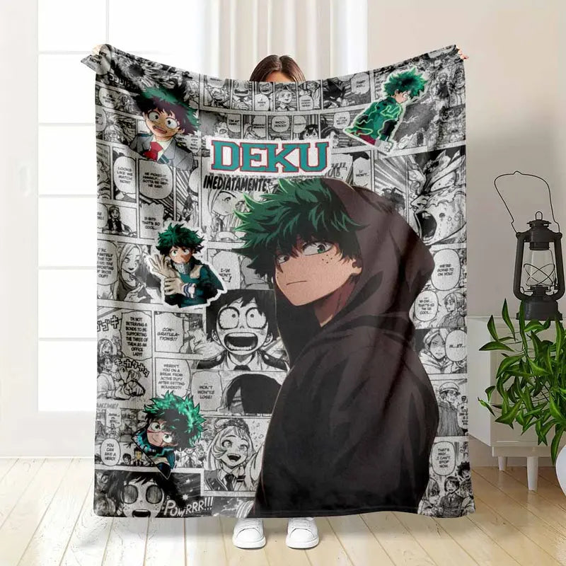 Izuku Midoriya Flannel Fleece Blanket, Lightweight
