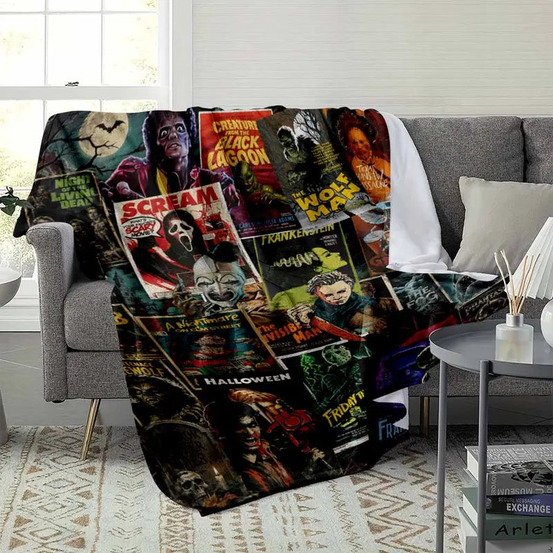 Classic Horror Movie Flannel Fabric Blanket - Soft Lightweight Throw for Couch & Bed - image 3