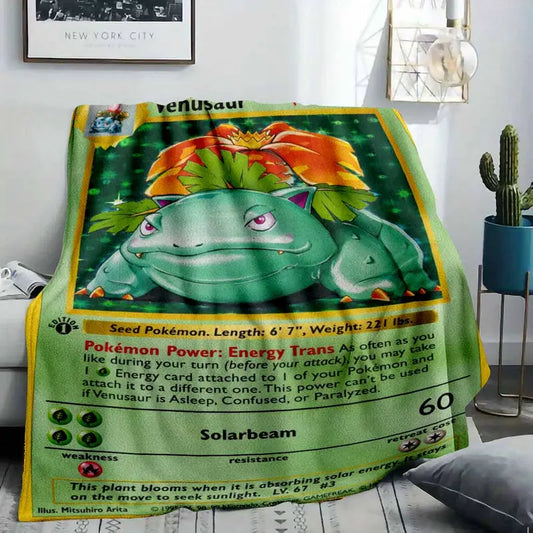 Flannel Throw Blanket Blooming Monster Retro Botanical, Cozy - image 2