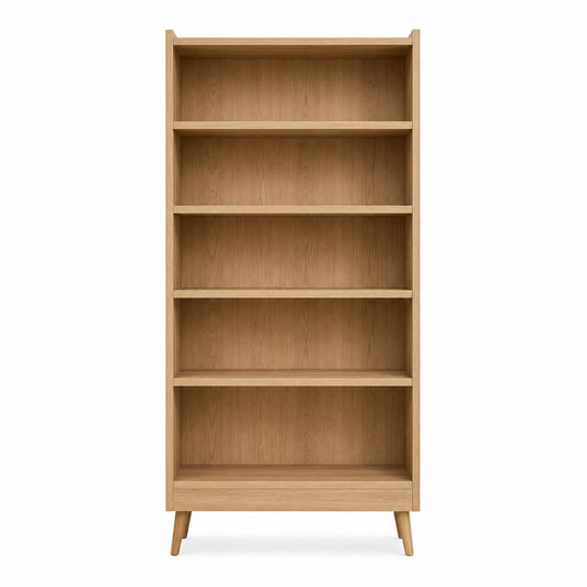 Wooden Tall Bookcase with Adjustable Shelves, 180cm Height