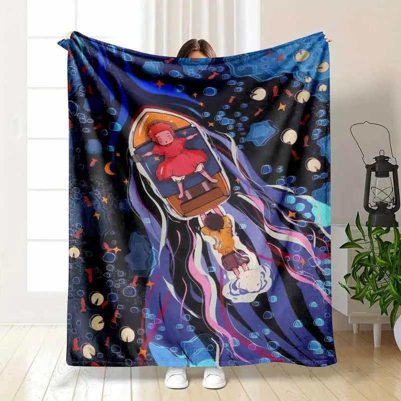 Ocean Fantasy Flannel Throw Blanket, Ultra Soft Sail Pattern - image 7