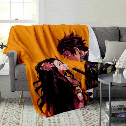 Anime Siblings Flannel Blanket Throw, Ultra Soft Fleece Bed & Sofa - image 3