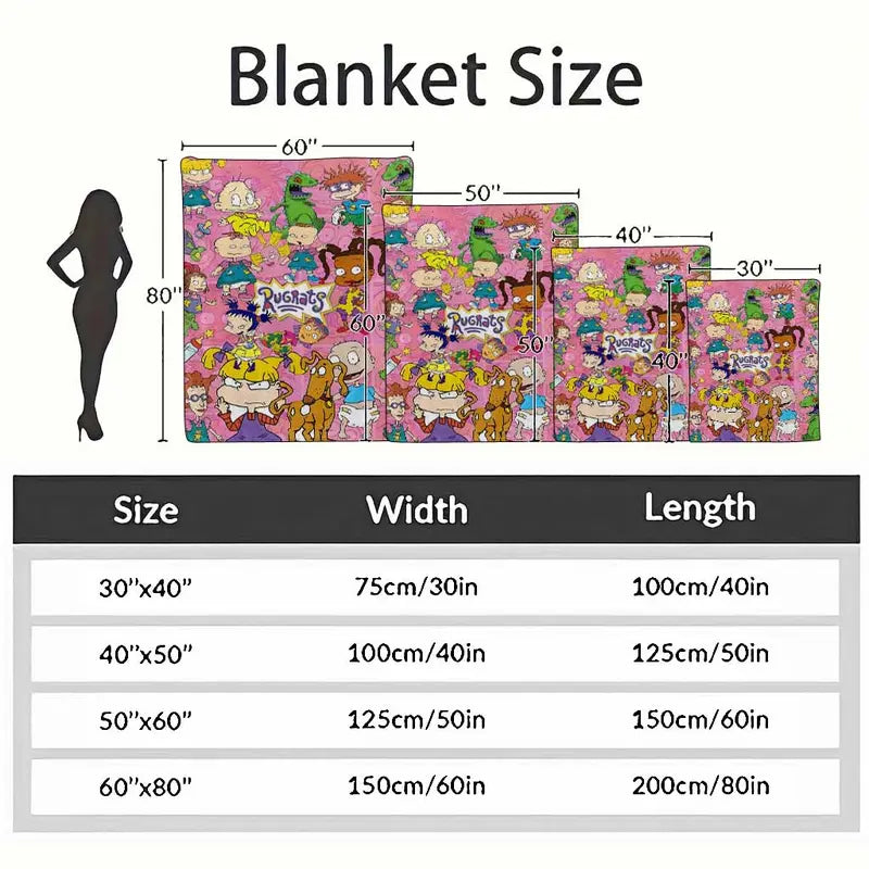 Retro Cartoon Babies Flannel Blanket Soft Cozy Lightweight Throw for Sofa Bedroom Dorm Travel - image 4