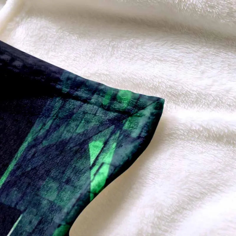 Dark Anime Sorcerer Flannel Throw Blanket, Green Glow - image 6