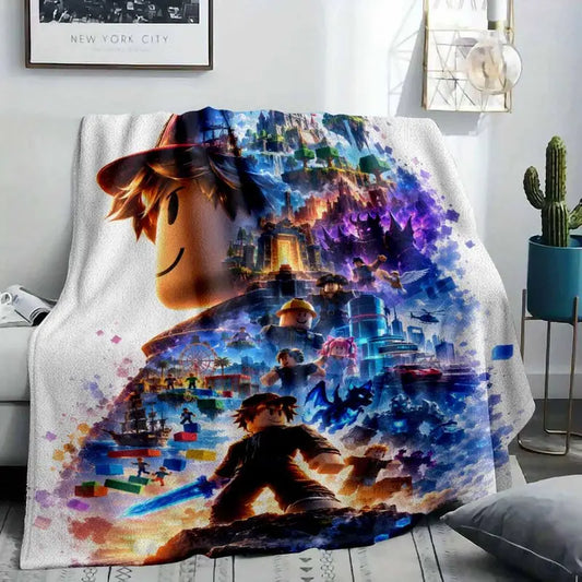 Adventure World Flannel Blanket Fantasy Gamer Cozy Bedding - image 2