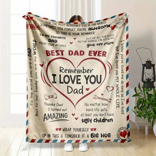Best Dad Ever Flannel Throw Blanket, 60x80