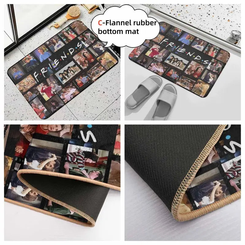 Friends TV Show Iconic Character Collage Floor Mat - Durable Non-Slip Rubber & Polyester Textile - image 5