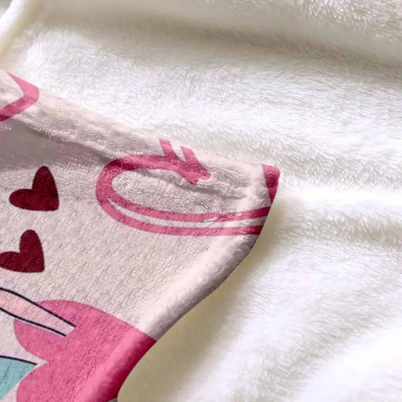 Pink Cartoon Print Flannel Fleece Throw Blanket - 90s Retro Girl Power Squad for Home and Camping - image 6