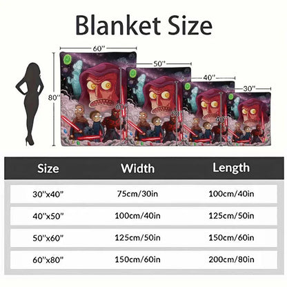 Rick & Morty Flannel Throw Blanket, 60x80 - image 4