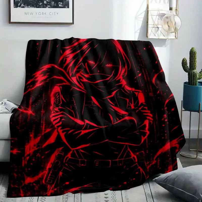 Anime Fighter Floor Mat Red Non-Slip Flannel Bathroom Rug - image 2