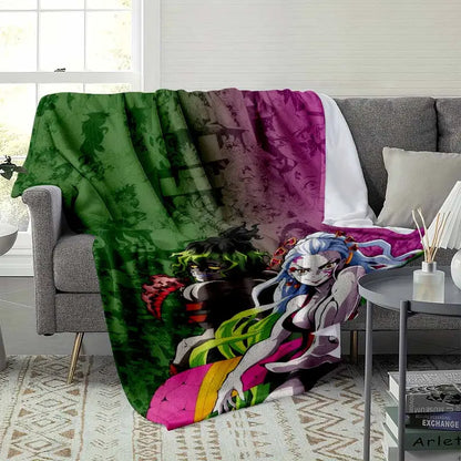 Anime Flannel Fleece Blanket Gyutaro & Daki 60×80 - image 3
