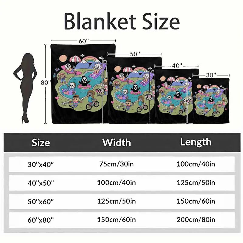 Ultra-Soft Flannel Throw Blanket, Horror Print - image 4