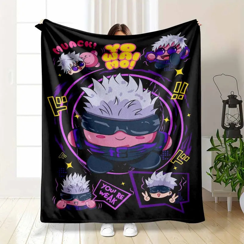 Demon Slayer Anime Character Print Flannel Blanket