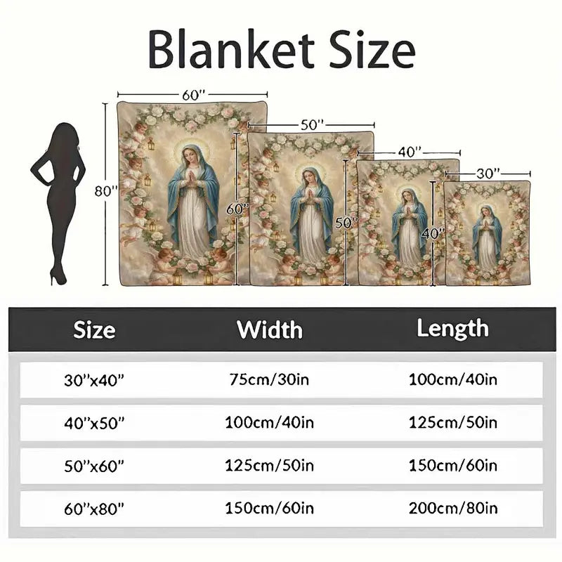 Sacred Angel & Floral Halo Flannel Blanket - Ultra Soft Religious Art Throw for Bedroom & Outdoor - image 4